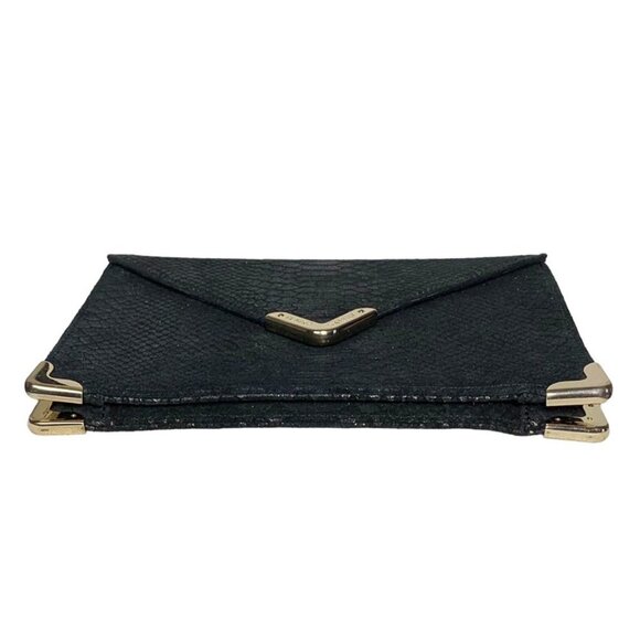 ELAINE TURNER Embossed Suede Alligator Pattern Envelope Clutch Bag - Picture 5 of 6